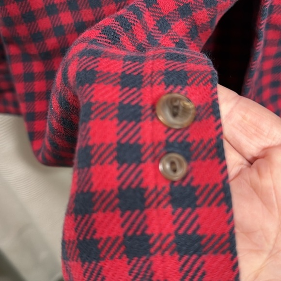 Abercrombie & Fitch VTG Flannel mini buffalo check Red/blue Men’s SZ L Classic - Picture 8 of 9